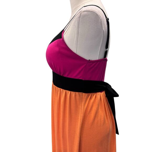 New Directions Baby Doll Dress Boho Maxi Y2K SZ Med Color Block Colorful - Picture 9 of 9